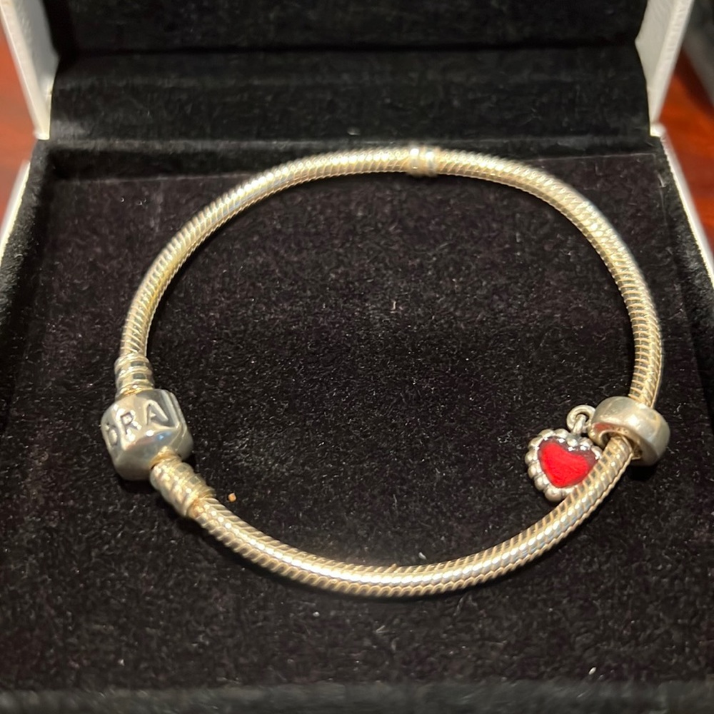 Pandora bracelet with heart charm